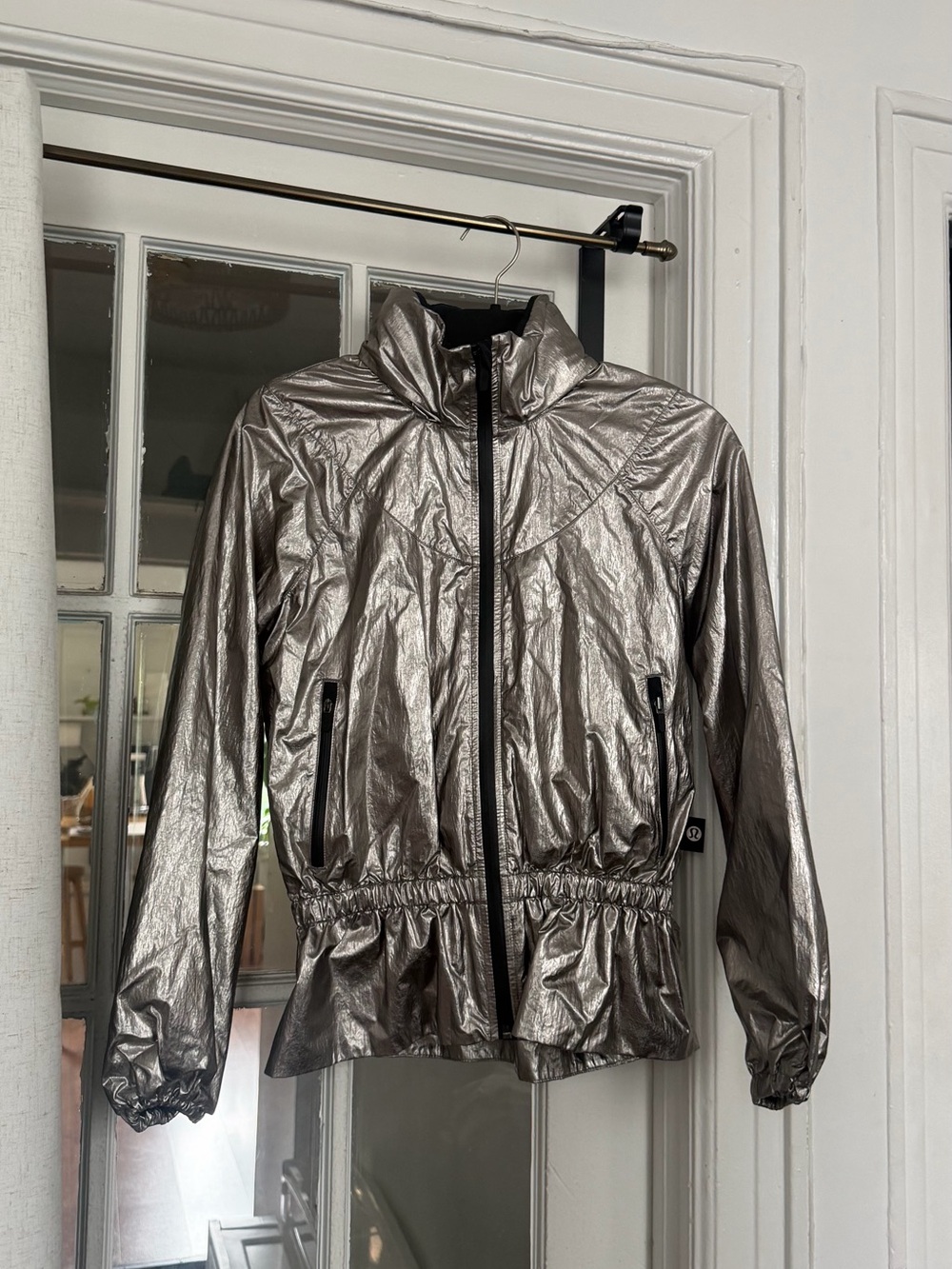 lululemon athletica Metallic Silver Windbreaker Jacket